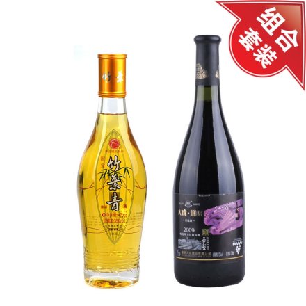 38°国宝竹叶青475ml+中国澜爵珍藏版蛇龙珠干红葡萄酒