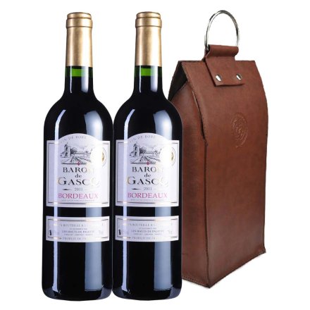 法国波尔多拜伦城堡2011干红葡萄酒双支皮袋装
