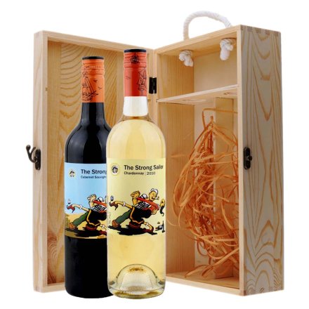 澳大利亚詹姆士水手卡本纳干红+霞多丽干白葡萄酒双支松木礼盒