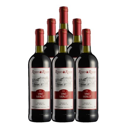 意大利红与红梅洛干红葡萄酒750ml（6瓶装）