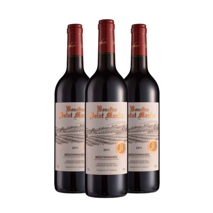 法国圣马丁骑士庄园干红葡萄酒750ml（3瓶装）