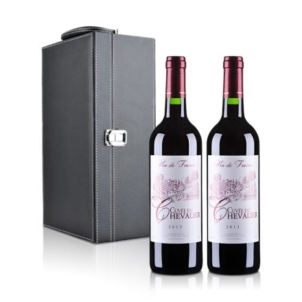 法国古崴骑士红葡萄酒双支黑色礼盒装