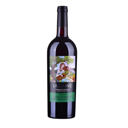 【包邮】法国原瓶进口红酒茉莉花超级波尔多干红葡萄酒750ml