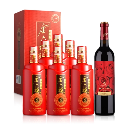 50°金六福百年福（6） 500ml（6瓶装）+7°通天柔红山葡萄甜酒750ml