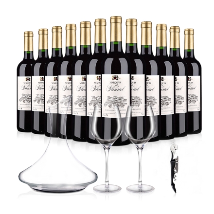 法国整箱红酒法国进口富乐男爵干红葡萄酒12瓶装聚会大礼包