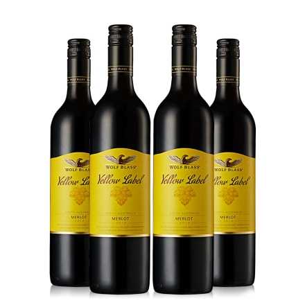 澳大利亚禾富黄牌梅洛干红葡萄酒750ml（4瓶）