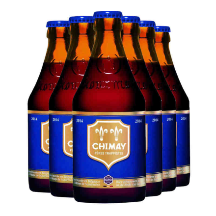 比利时进口智美蓝帽修道院黑啤酒(Chimay)330ml*6