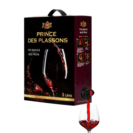 法国原装进口激情王子红葡萄酒超大容量3L盒装