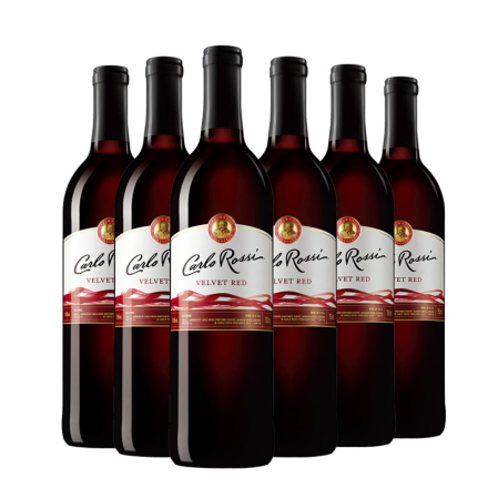 【红酒特卖】加州乐事 红酒原瓶进口 红葡萄酒（柔醇红）750ml*6瓶