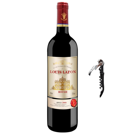 路易拉菲皇室侯爵干红葡萄酒法国进口红酒单支装送海马刀开瓶器750ml