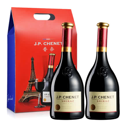 法国红酒香奈西拉干红葡萄酒750ml双支礼盒套装