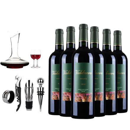 西班牙原瓶进口 干红葡萄酒珍藏佐餐红酒礼盒套装750ML 凡达罗干红葡萄酒2014整箱6支