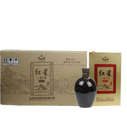北京红星二锅头21二十一年清香型白酒 46度450ml*6瓶整箱
