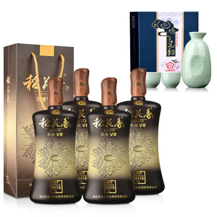 42°稻花香陈酿（V8）1000ml（4瓶装）+汾酒集团瓷韵酒具