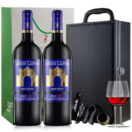路易拉菲2009珍藏古堡法国原酒进口红酒干红葡萄酒双支礼盒装 750ml*2 双支礼盒
