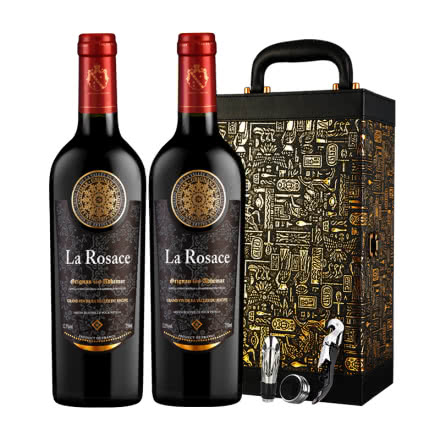醉梦红酒 法国原瓶进口AOP级红酒 罗萨斯干红葡萄酒2支皮盒
