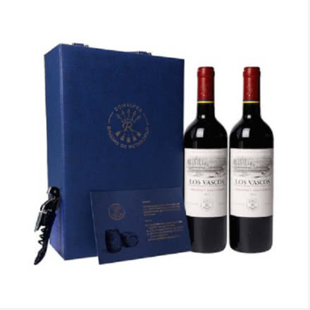 DBR拉菲红酒 红酒礼盒 智利进口巴斯克干红葡萄酒双支蓝色礼盒 750ml（2瓶装）