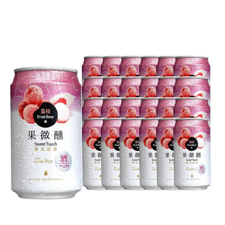 金牌台湾啤酒 水果荔枝味 330ml*24听