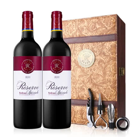 拉菲红酒法国进口DBR拉菲珍藏波尔多干红葡萄酒 双支礼盒装750ml（2瓶装）
