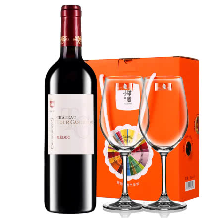 【中级庄】法国原瓶进口红酒梅多克图卡斯特隆酒庄2013干红葡萄酒单支装送红酒杯750ml