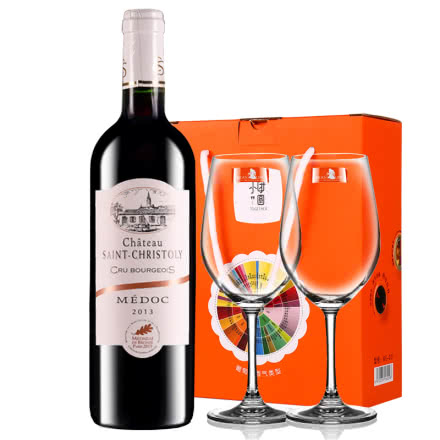 【中级庄】法国原瓶进口红酒梅多克圣克里斯图2013干红葡萄酒单支装送红酒杯750ml