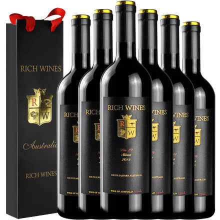 Richwines Bin29澳大利亚西拉干红葡萄酒澳洲红酒14度整箱6支装*750ml