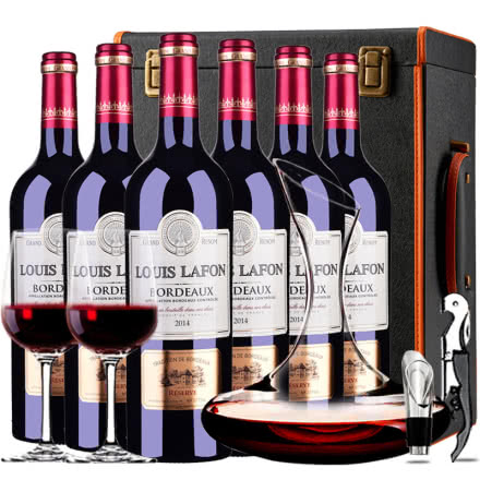 法国原瓶进口红酒路易拉菲孔雀堡AOP干红葡萄酒 红酒整箱送皮箱装750ml*6