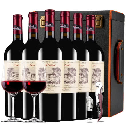 法国进口红酒拉斐艺术家城堡干红葡萄酒波尔多AOP级红酒整箱礼盒装750ml*6