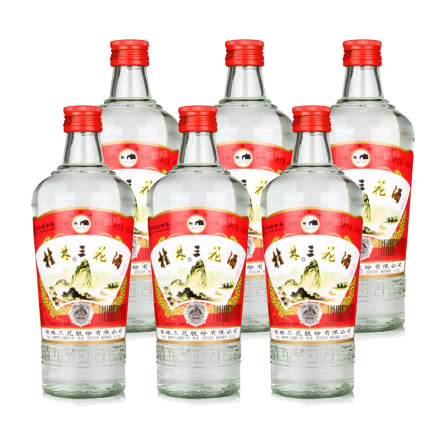52°桂林三花酒玻璃瓶米香型白酒480ML（6瓶装）