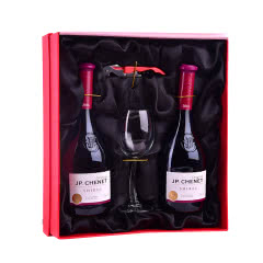 【礼盒】法国原装进口红酒香奈西拉干红葡萄酒750ml 双支高端礼盒（含酒杯*1、酒刀*1）