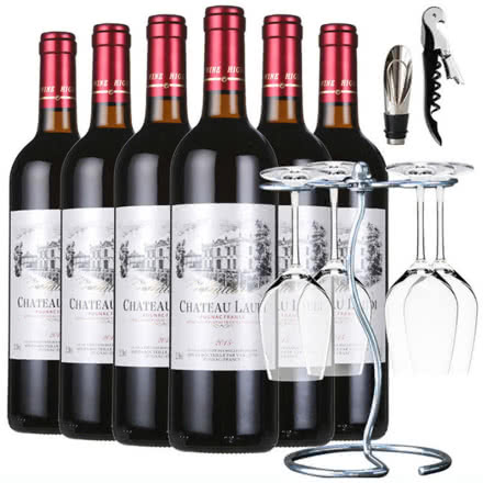 【买一送八】法国原瓶进口红酒 AOC法定产区纳菲尔干红葡萄酒750ml*6瓶