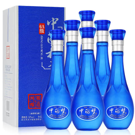 52°洋河镇中国梦浓香型白酒整箱500ml（6瓶装）