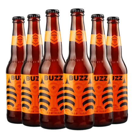 BUZZ蜂狂精酿橙香小麦啤酒330ml（6瓶装）