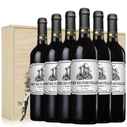 法国原瓶原装进口红酒帕特龙船干红葡萄酒套装商务宴请6支木箱礼盒装