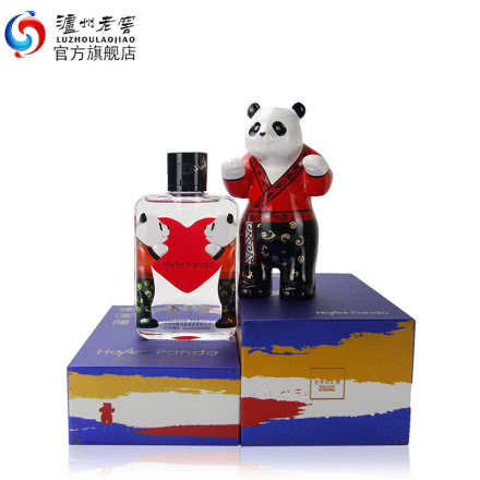 【酒厂直营】52度百调·HeartPanda熊猫小酒125ml礼盒+熊猫摆件套装 泸州老窖