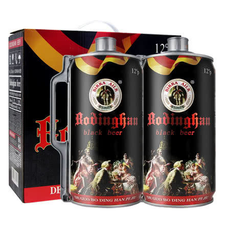 德国风味啤酒  2L桶装黑啤 焦香浓郁 原浆精酿 2000ml*2桶 礼盒装
