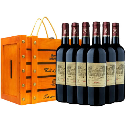 法国红酒路易拉菲公爵领地礼盒装750ml*6瓶干红葡萄酒整箱原瓶进口套装送酒杯
