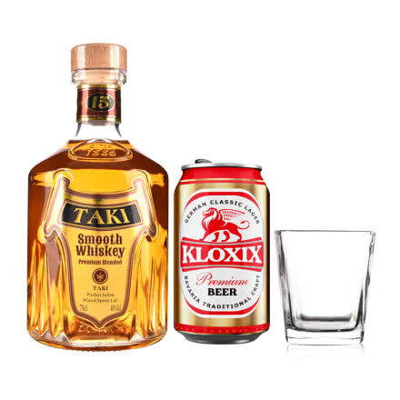 40°TAKI达奇威士忌700ml+四方古典玻璃杯+科罗斯德式经典拉格啤酒330ml（金罐）