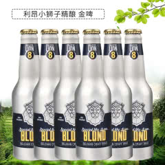 比利时原瓶进口 LION利昂小狮子金啤（8号）精酿啤酒 铝罐装 330ml*6瓶