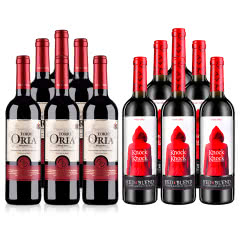 西班牙奥兰小红帽干红葡萄酒750ml*6+西班牙欧瑞安红标DO级干红葡萄酒750ml*6