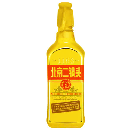 永丰牌北京二锅头清香型纯粮酒（出口型小方瓶）金瓶46度 500ml 1瓶
