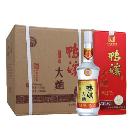 42° 贵州鸭溪窖酒大曲2019年浓香型白酒粮食送礼礼盒装 500ml*6瓶整箱