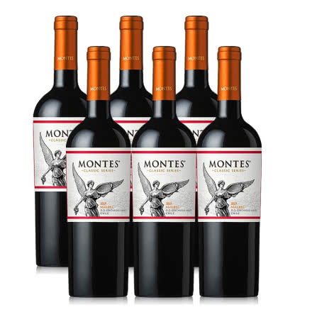智利进口红酒蒙特斯经典系列马尔贝克红葡萄酒750ML*6支装