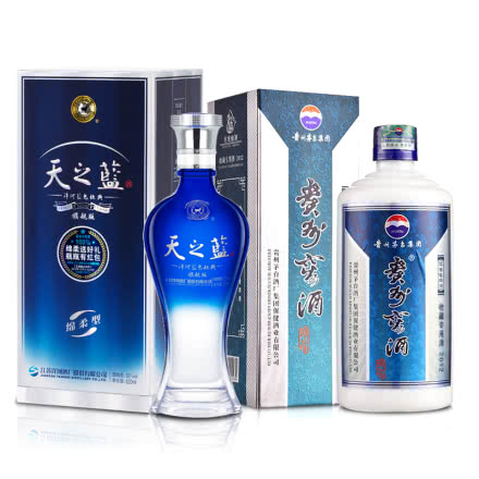 52°洋河蓝色经典天之蓝520ml+52°茅台集团贵州窖酒500ml（2011年-2012年）