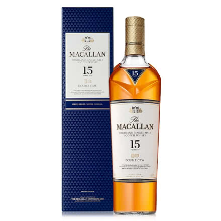 麦卡伦 Macallan 15年蓝钻双桶 单一麦芽苏格兰威士忌 700ml