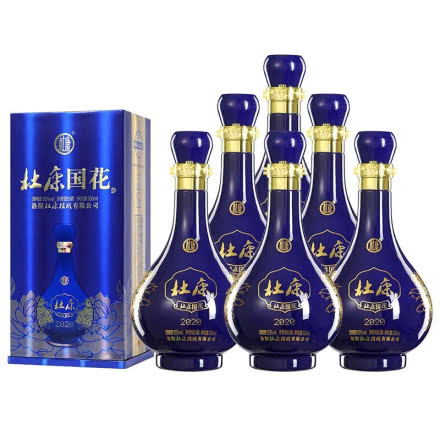 杜康国花蓝瓷酒2020版 50度浓香型白酒 500ml*6瓶整箱