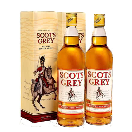 苏格宾（Scots Grey）苏格兰三年调和威士忌 英国进口洋酒 700ml*2 带盒